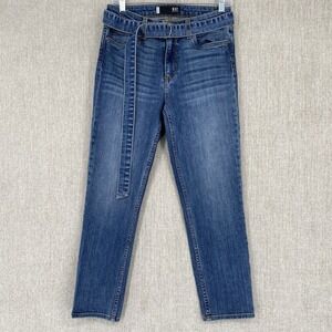 Kut from the Kloth Jeans Womens 0 Blue Reese High Rise Ankle Straight Leg Belted